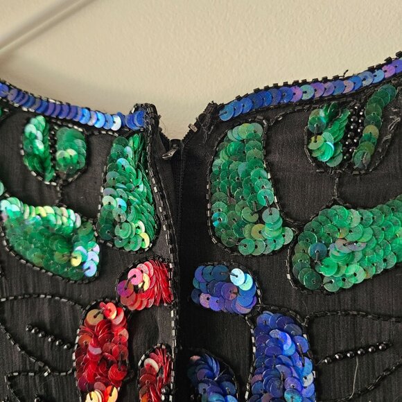 Vintage Women's Large Stenay Silk Beaded Top - Picture 7 of 7